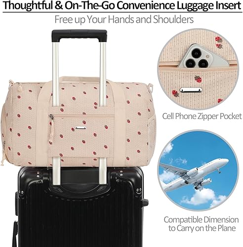 Miniatura 6 de Bolsa de gimnasio para mujer con compartimento para zapatos, impermeable, bolsa de lona deportiva para viajes, fin de semana, llevar en la playa,