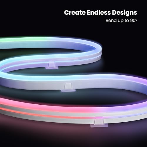 Miniatura 6 de Feit Electric Tira de luces de neón inteligentes de 10 pies, tira de luz LED flexible de persecución de color RGBW, WiFi de 2.4 GHz, funciona con