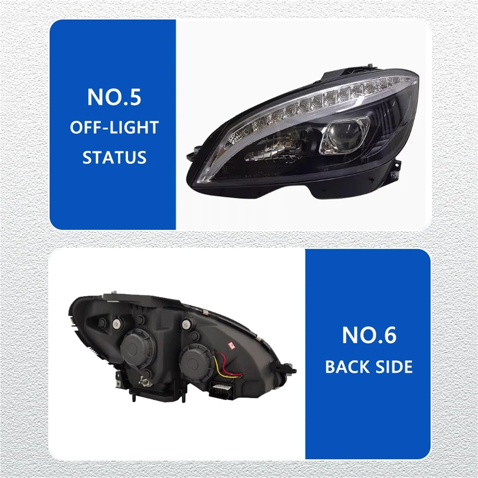Pasuje do Merc//edes W204 07-11 EMARK Led DRL reflektor samochodowy montaż sygnału akcesoria samochodowe zmodyfikowana lampa reflektory LED(Low led high halogen)