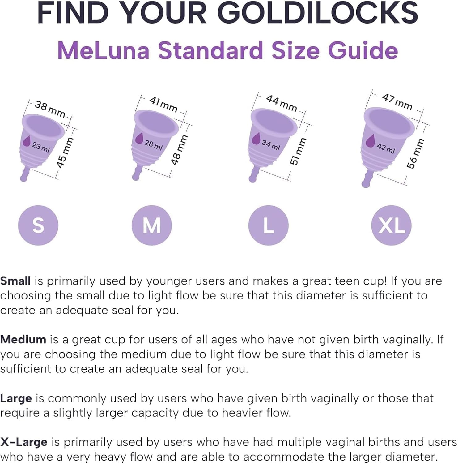 Most Customizable Menstrual Cup with Ball Handle | MeLuna Me Luna | Comfortable Period Cup Reusable Cup | Tampon Pad Alternative for All Body Types | Classic