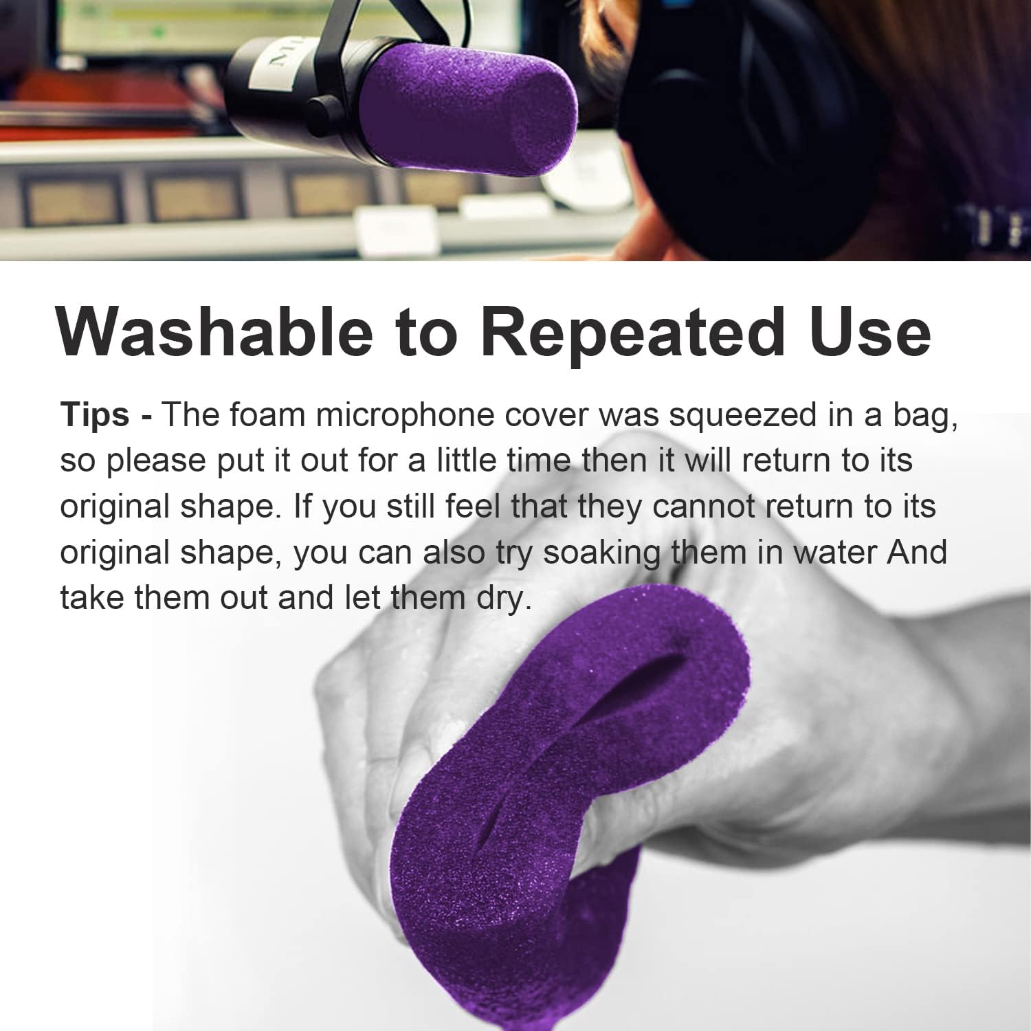 5Pcs Microphone Cover Foam Mic Cover Handheld Stage Microphone Windscreen,Purple image 5