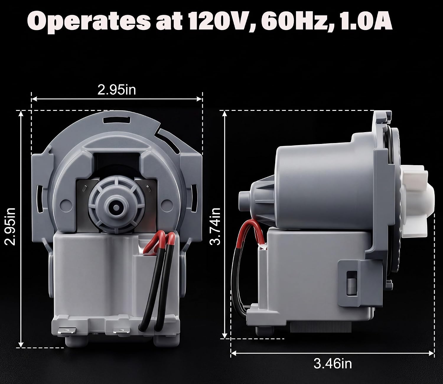 Upgraded DD81-01527A Dishwasher Drain Pump Motor, Fits Samsung Dishwasher Drain Pump Motor, Replacement for Samsung Dishwasher DW80R5061 DW80R5060 Series, 120V 60Hz 1.0A