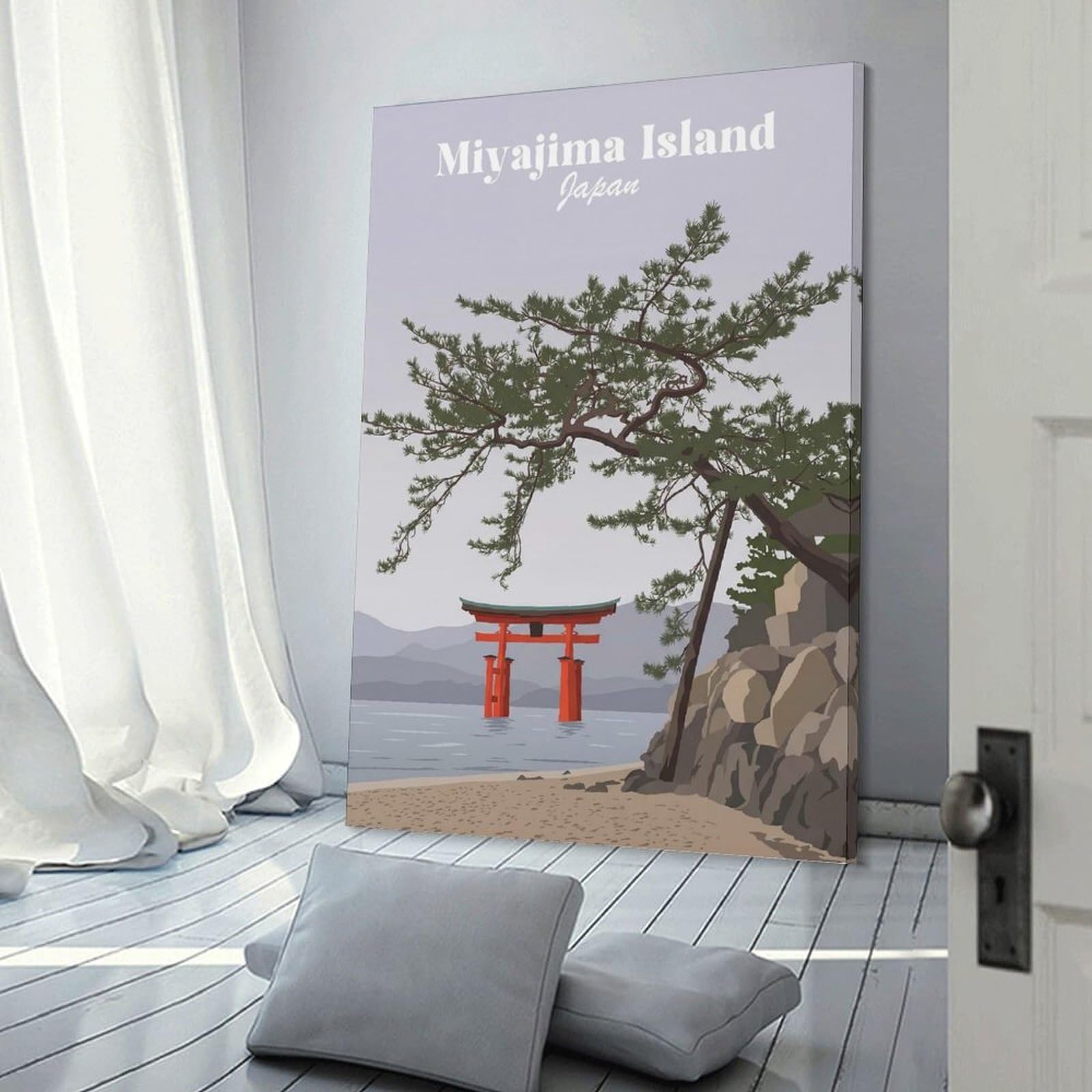Junmoney Miyajima Island Japan Room Decor Wall Art, 24x36inch(60x90cm), for Entrance Walls, Hall Decor Or Foyers, A Neat Decor Update for Hallways