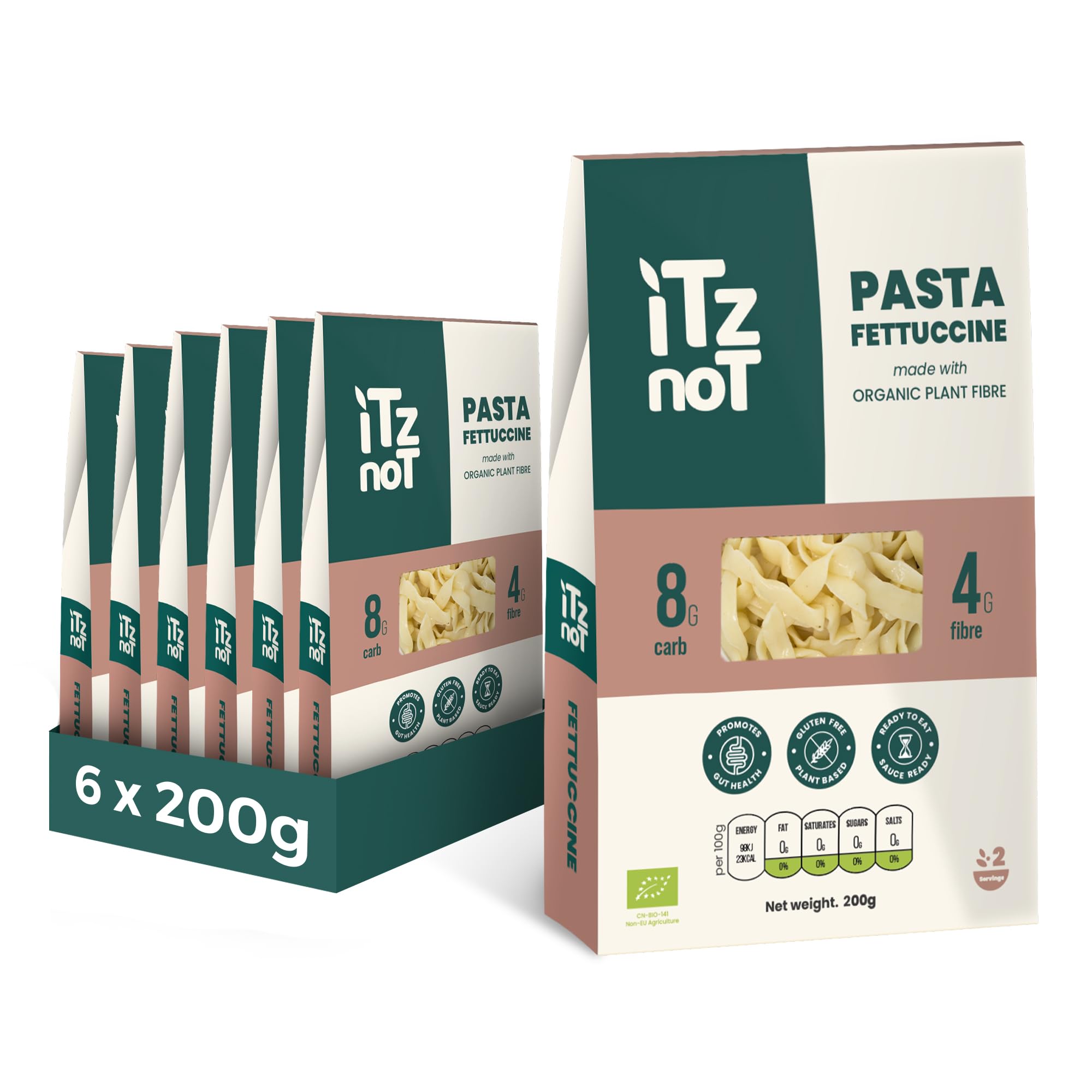 Sponsored Ad – jusT Fettuccine (Pack of 6, 200g Each) Ready Cooked, Shirataki, Moyu, Konjac Plant Fibre Pasta, Low Carb, & No Added Preservatives, Healthy, Gluten Free, Gut Health. 100% Natural