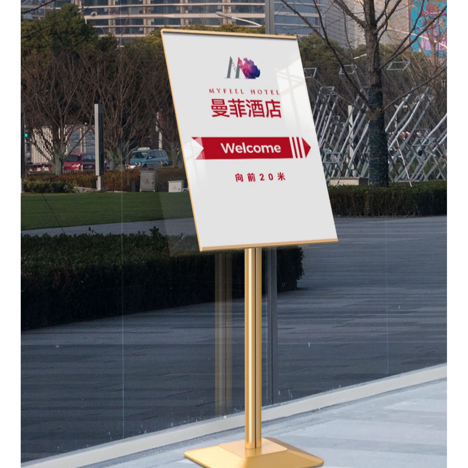 Soporte para Carteles Soporte para Carteles de Pedestal Ajustable, Soporte para Carteles Vertical y Horizontal, Soporte para Carteles de menú publicitario Marco Reutilizable