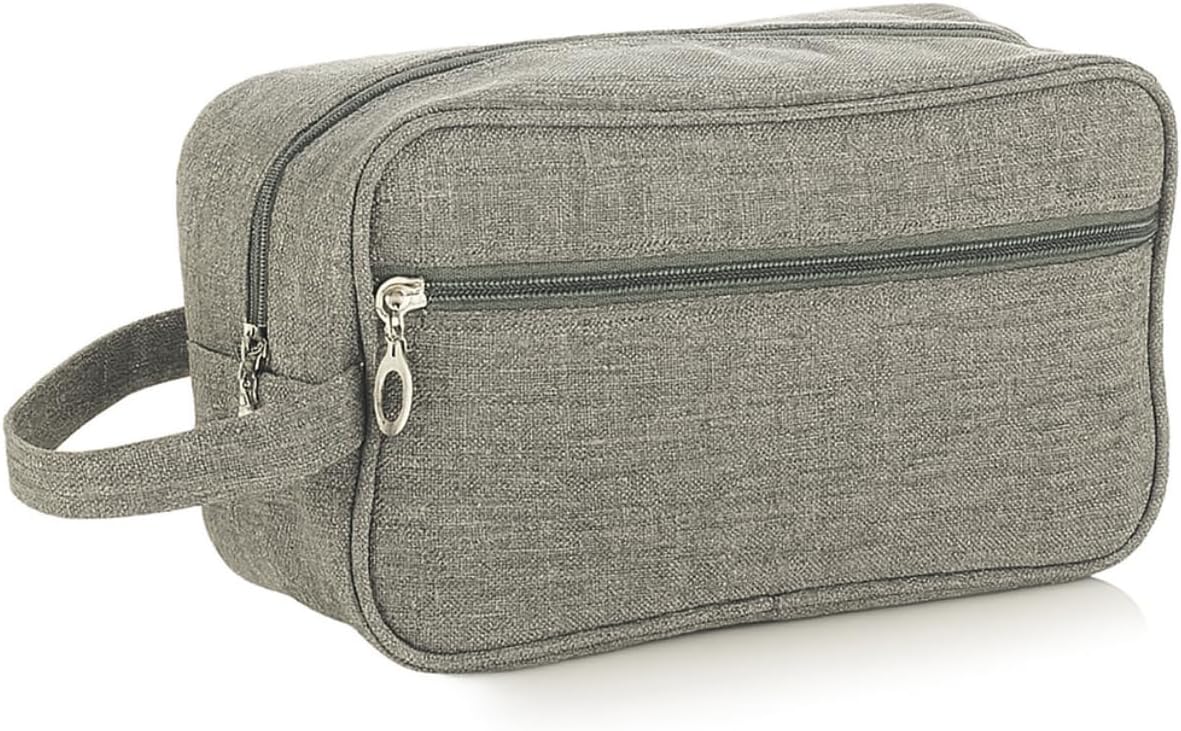 Necessaire Masculina para Viagem Nylon com Alça Lateral Dois Compartimentos Bolsa de Toilette Executiva Organizador Perfumes Shampoo (CINZA) Necessaire Masculina para Viagem Nylon com Alça Lateral Dois Compartimentos Bolsa de Toilette Executiva Organizador Perfumes Shampoo (CINZA)