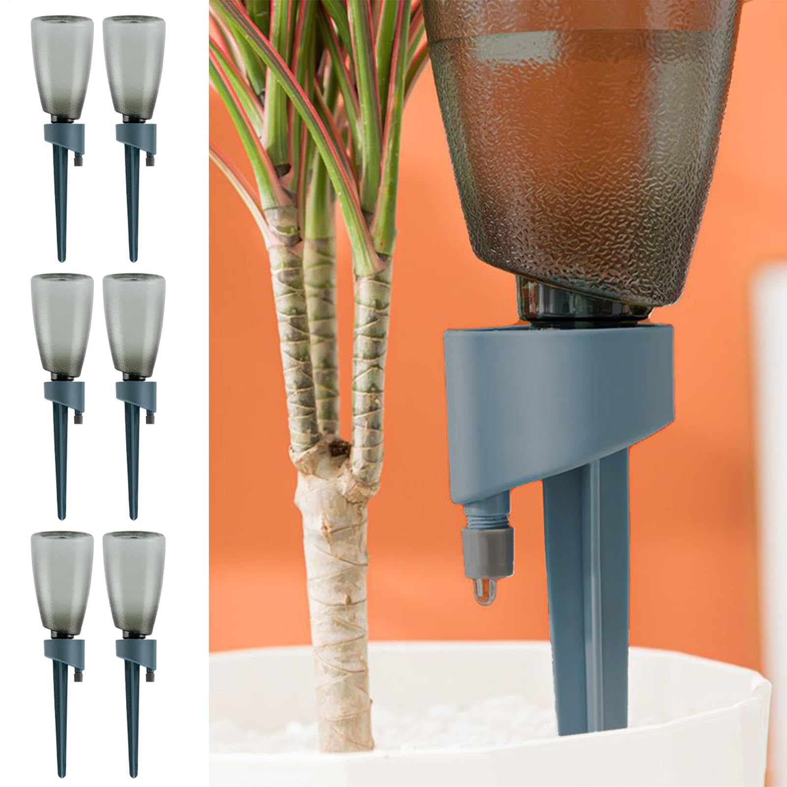 Lot de 6 pics d'arrosage pour , avec bouteille, goutteur automatique avec libération lente pour l'intérieur et l'extérieur, le balcon, la vie quotidienne, les vacances