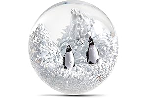 EUSTUMA Crystal Glass Penguin Paperweight, Collectible Sea Critters for Fish Tanks and...