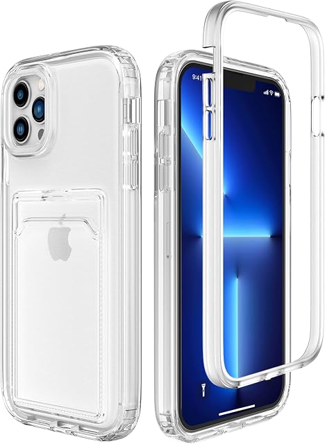 ZCDAYE Case for iPhone 13 Pro, iPhone 13 Pro(6.1 inch) Clear Phone Case with Card Holder, Slim Clear Soft TPU Shockproof Phone Case for iPhone 13 Pro(6.1 inch) - Transparent