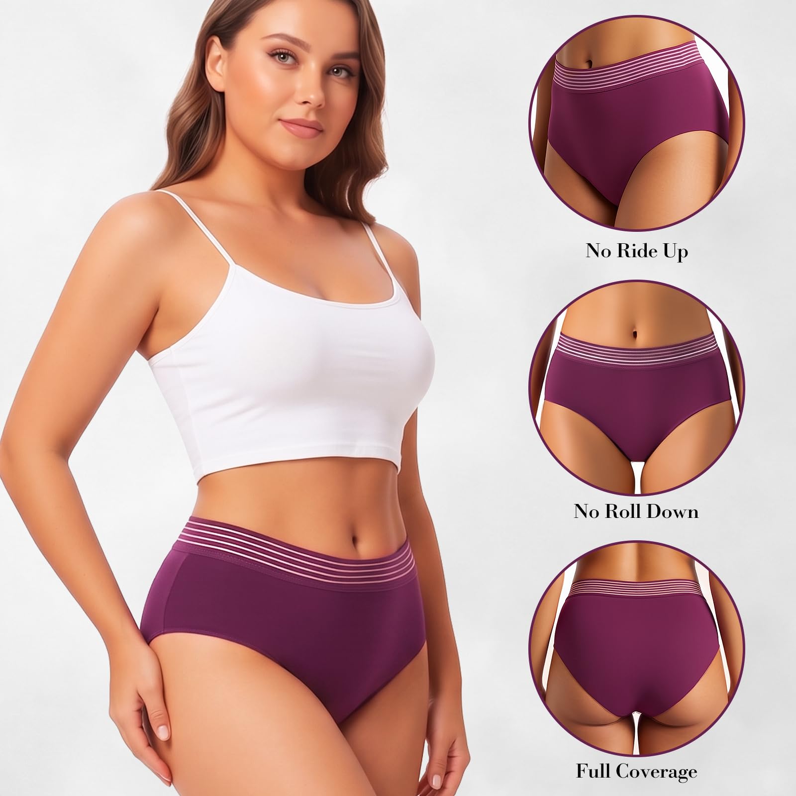 Pack de 4 Bragas Incontinencia Mujer 60-80ml, Ropa Interior Menstrual (XL)