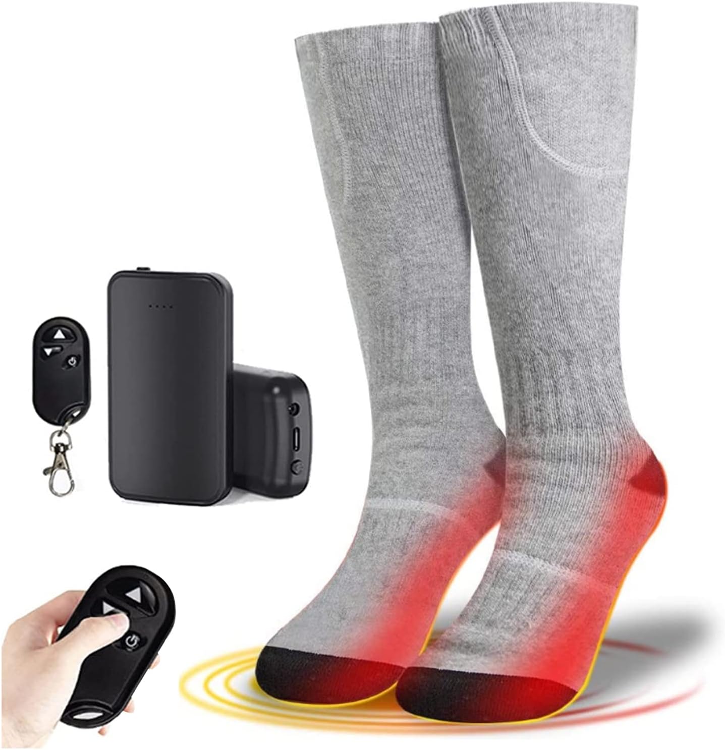 Heated Socks Rechargeable for Men Women, Remote Control Battery