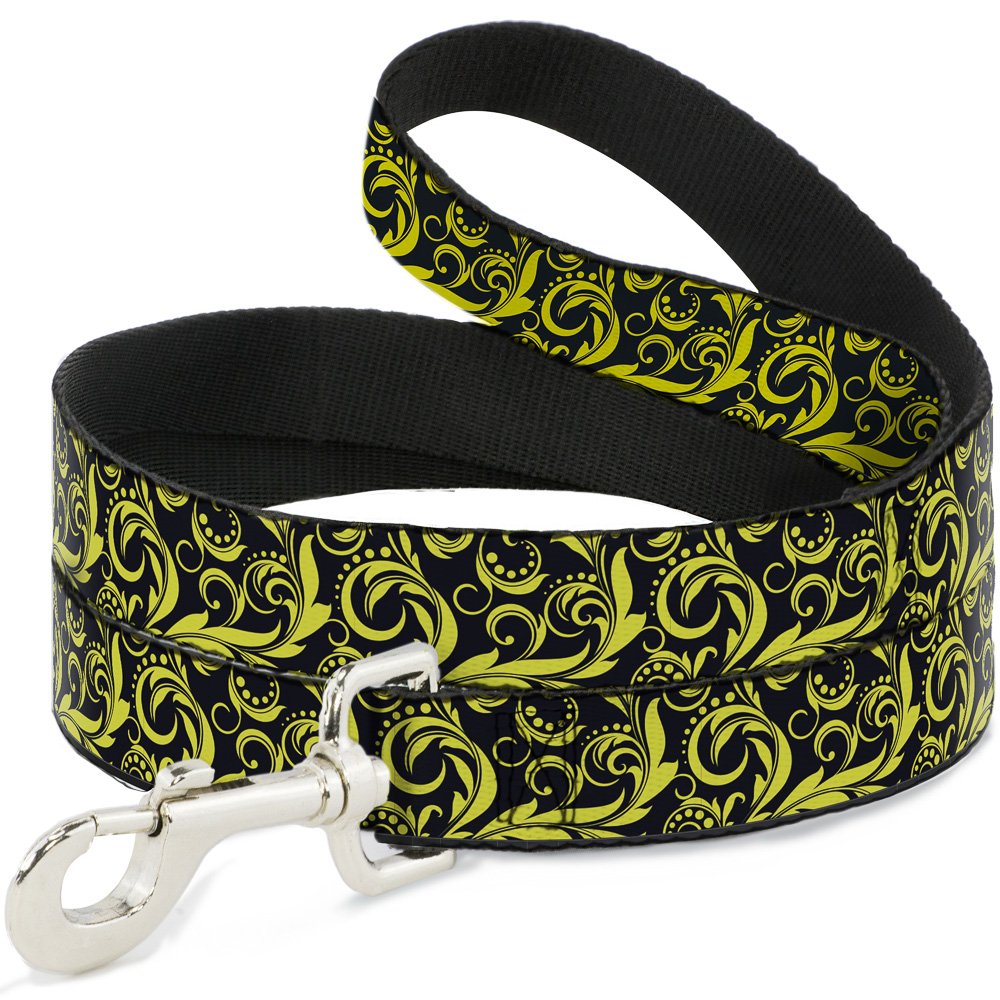 Laisse pour chien Buckle Down en filigrane bleu marine et jaune 120 cm x 1,2 cm Robustesse