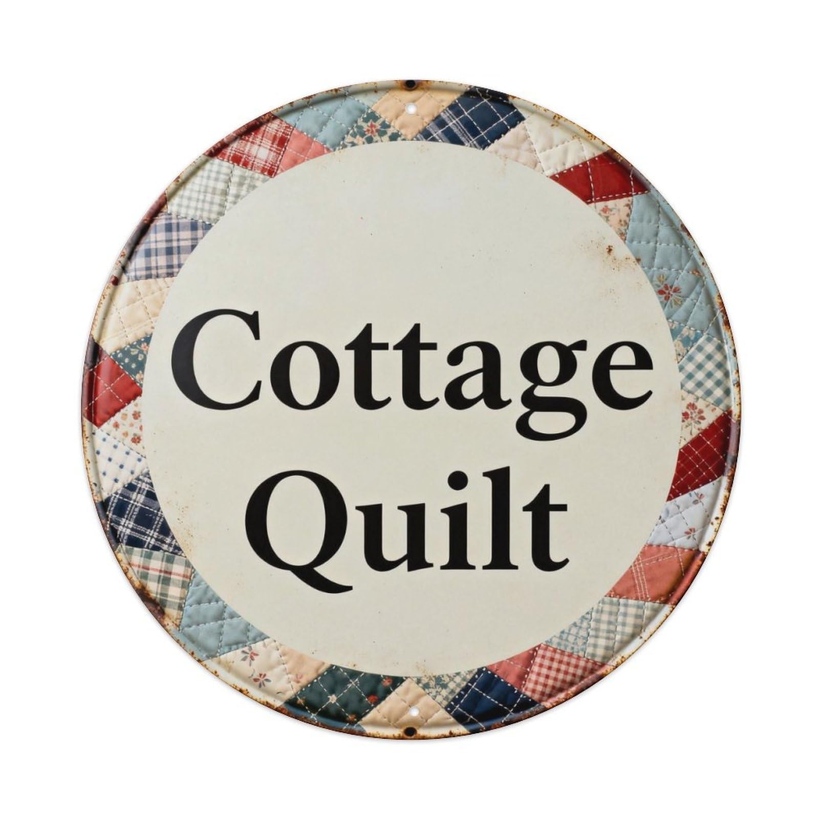 Cottage Quilt Metal Tin Sign Plaque