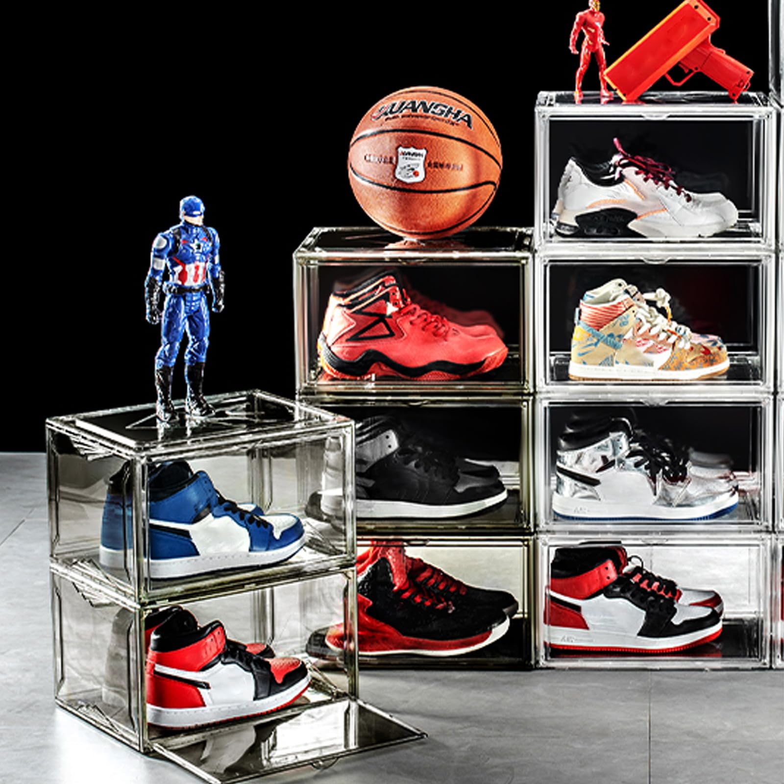 Amazon.com: STAHMFOVER 9-Pack Clear Shoe Boxes Stackable