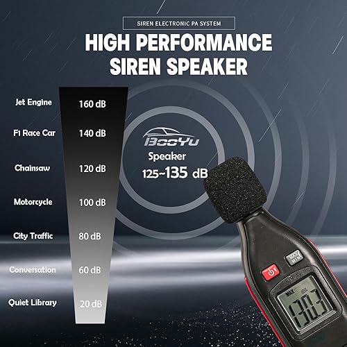 Miniatura 2 de BooYu Sirena de emergencia policial de 12 V 400 W para vehículos camiones, 9 tonos delgados altavoz bocina alarma sistema PA para ambulancia de