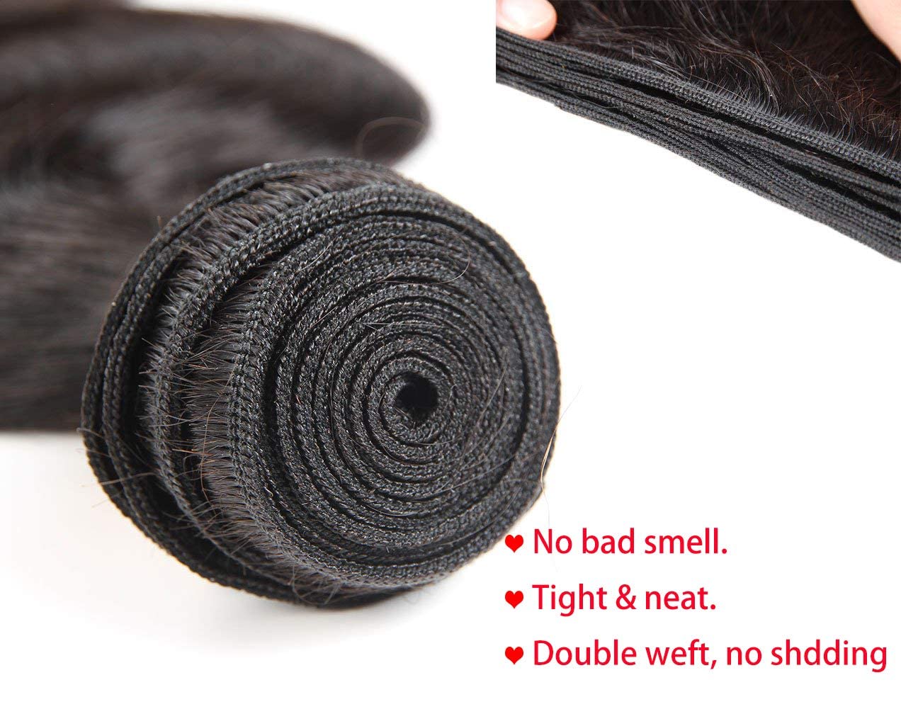 Body Wave Bundles with Closure Brazilian Human Hair Bundles with Closure (16 18 20+14 Free Part) Pre Plucked 4x4 Lace Closure with 3 Bundles Human Hair Weave