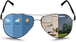 ROCKNIGHT Polarized Aviator Sunglasses for Men Women UV400 Metal Frame Flat Top Driving Outdoor Shades Lightweight 58mm
