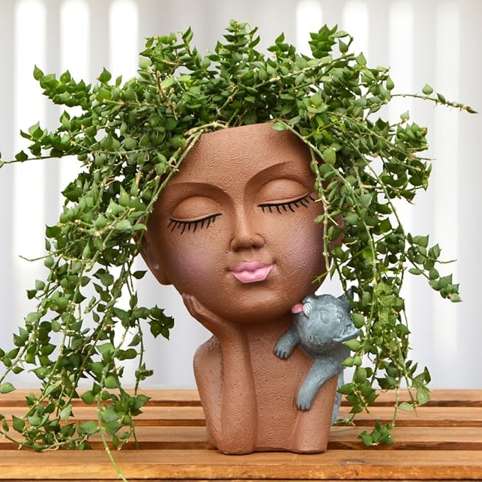 Face Planters Pots Head Planter, Face Planter, Small Plant