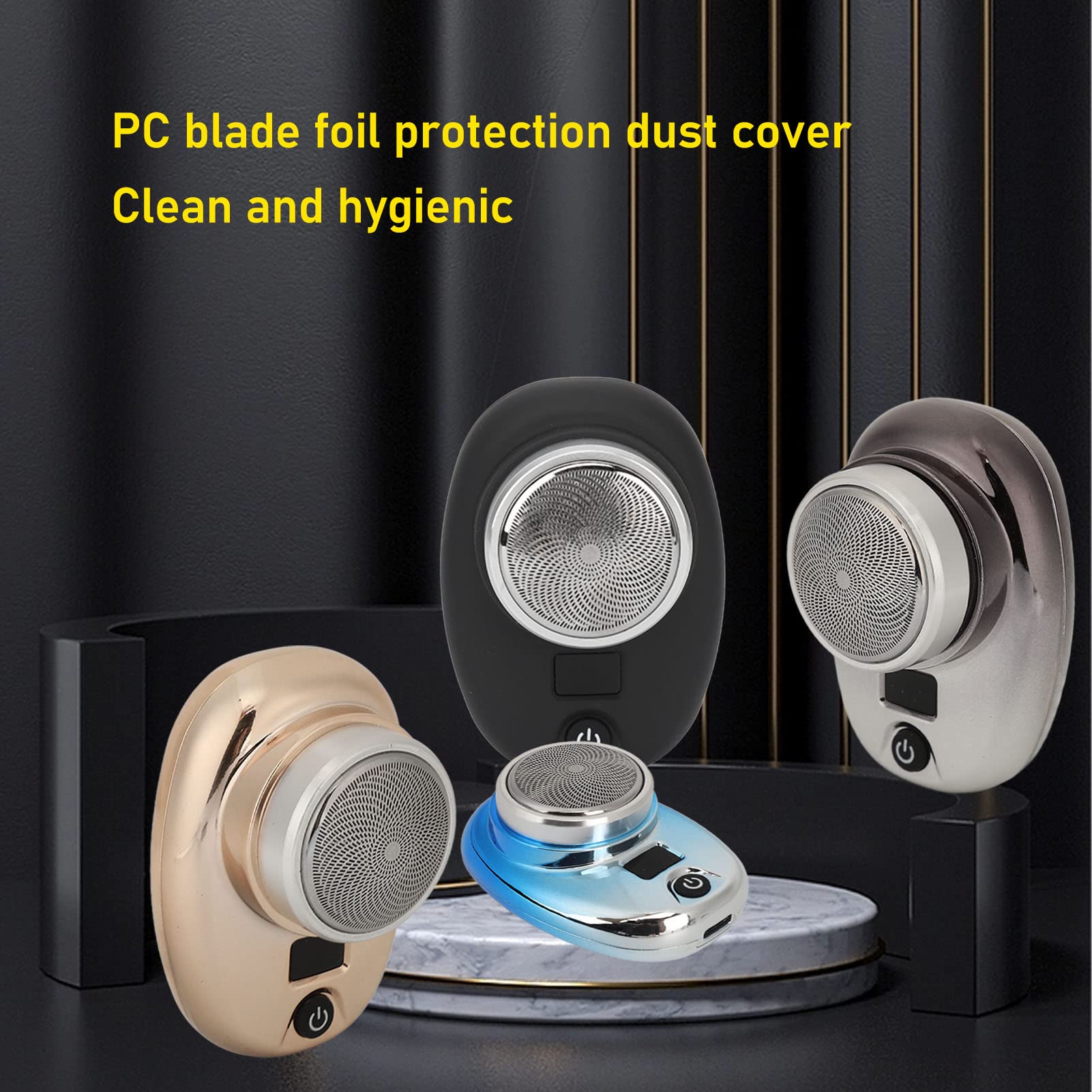 QANYEGN Mini Electric Beard Trimmer, USB Rechargeable Beard Trimmer, Electric Beard Trimmer for Travelling, Home Use (Black Silver Gradient)