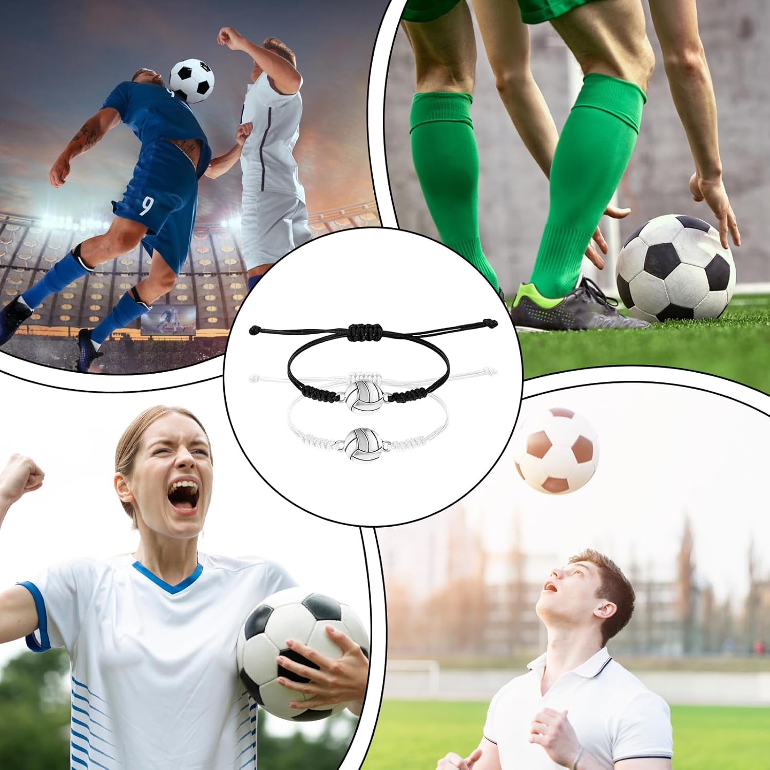 2Pcs Volleyball Bracelet Adjustable Bracelets with Volleyball Charm Ideal Volleyball Gifts Souvenir for Volleyball Players Unisex Friendship Cheer Bracelet for Fans Stocking Stuffer - Image 5