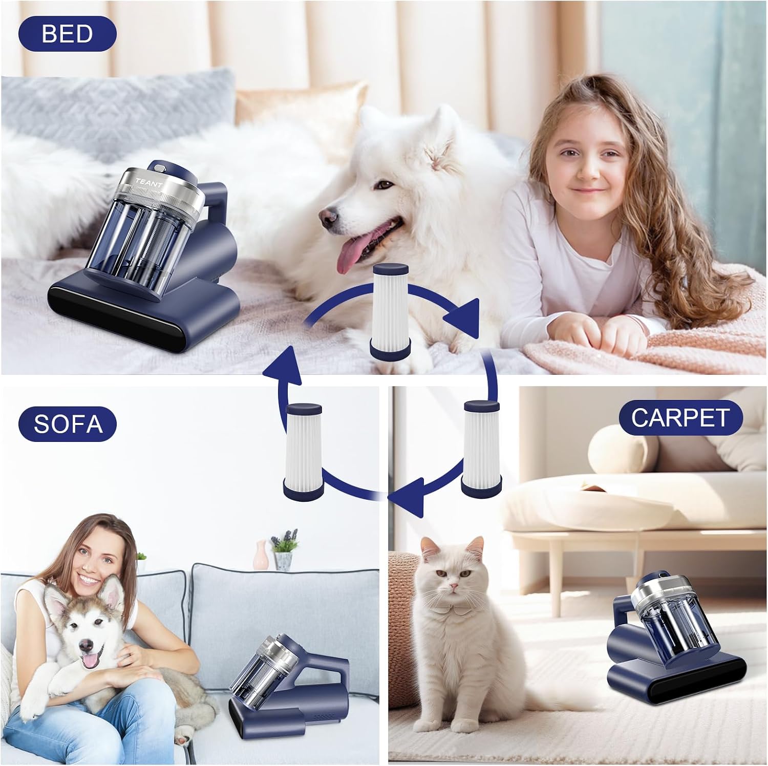 2 PCS HEPA Filters for Teant Mattress Vacuum Cleaner image 4