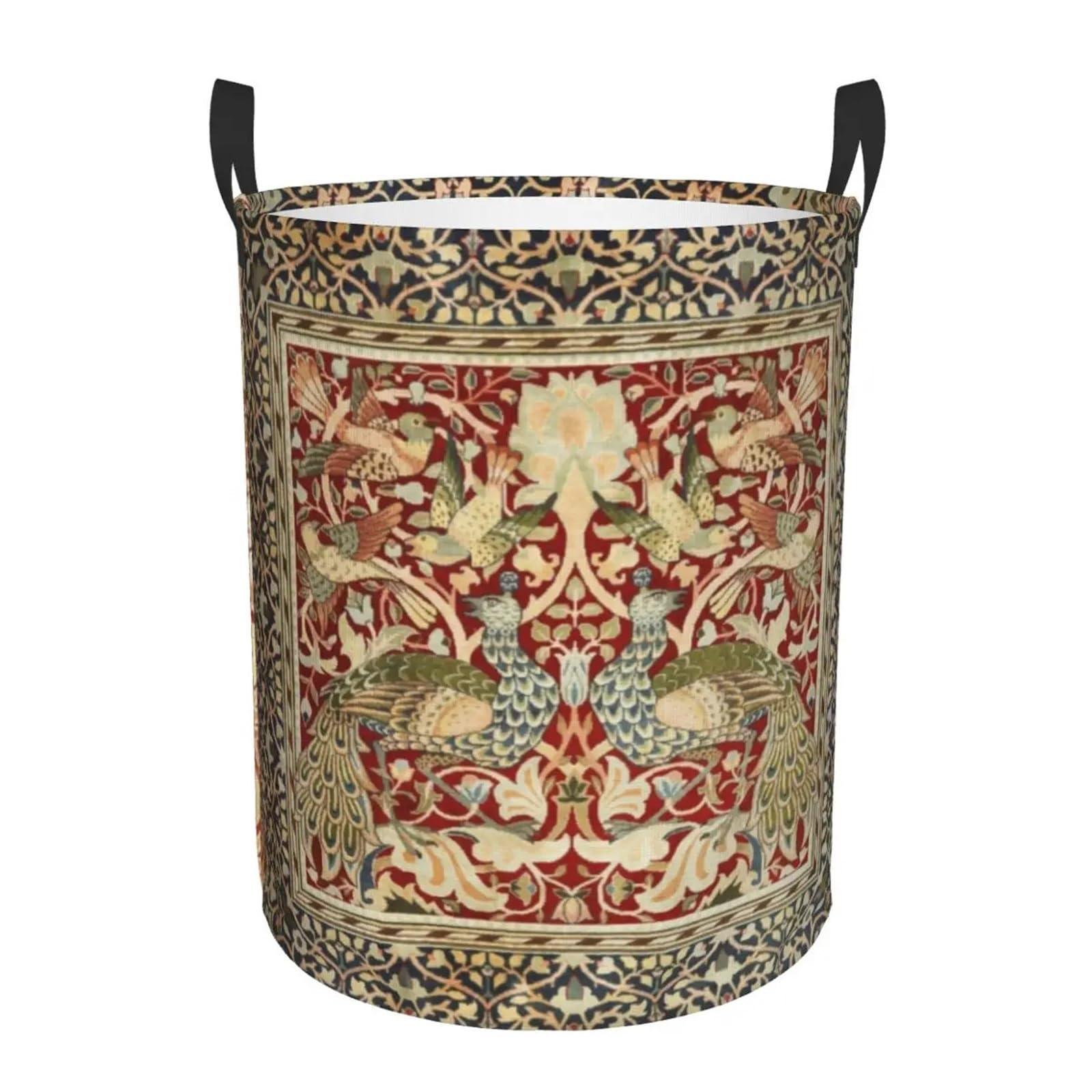 Fabric laundry hamper Laundry Basket Collapsible Floral Textile Pattern Hamper Organizer Storage Bins for Family(Color12,42x34 cm)