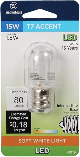 Miniatura 4 de Westinghouse 4511900 - Bombilla LED transparente T7 equivalente a 15 vatios con base intermedia, 1 unidad (paquete de 2)