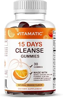 Vitamatic 15 Day Cleanse Gummies, Senna, Cascara, Psyllium, Flaxseed, Aloe Vera, Licorice, MCT, Probiotic