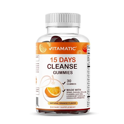 Vitamatic 15 Day Cleanse Gummies, Senna, Cascara, Psyllium, Flaxseed, Aloe