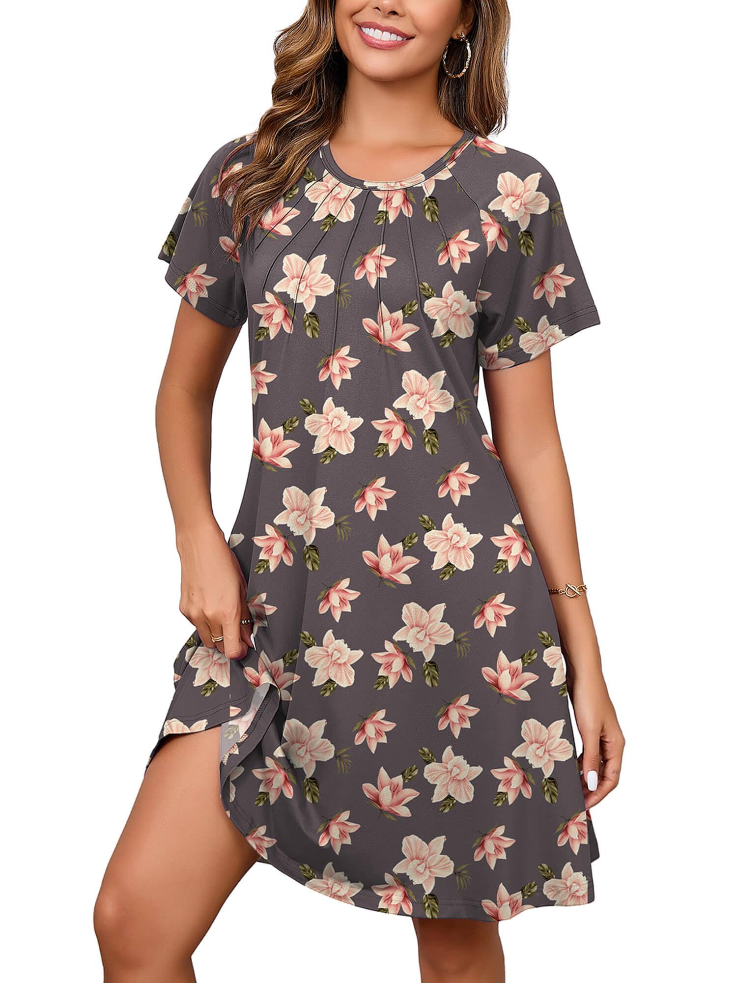 Heymoments Short Sleeve Crewneck Summer Dresses for Women
