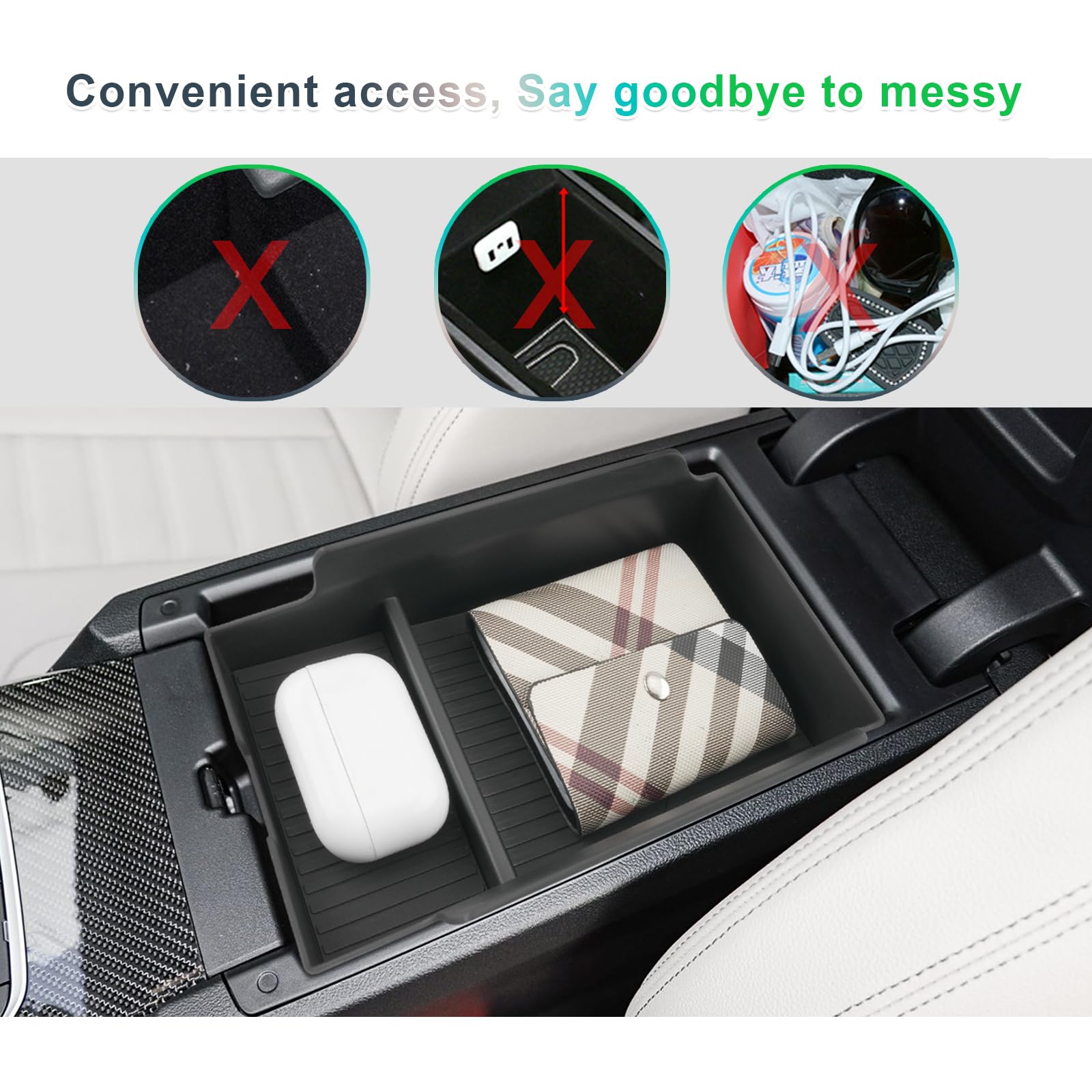 GAFAT Compatibile con BMW Serie 1 F70/ Serie 2 F74 2025 2026 Contenitore Console Centrale, Serie 1 2025 Serie 2 F74 Gran Coupe Organizer Portaoggetti per Braccioli, Accessori Serie 1 F70
