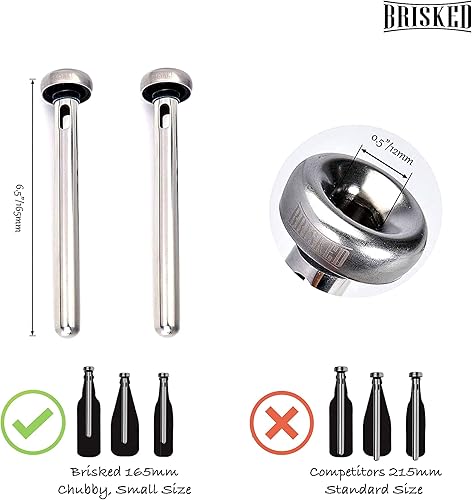 Miniatura 3 de Juego de palitos enfriadores de cerveza para botellas | 2 enfriadores de acero inoxidable para botellas gorditas | Accesorios de regalo de Navidad |