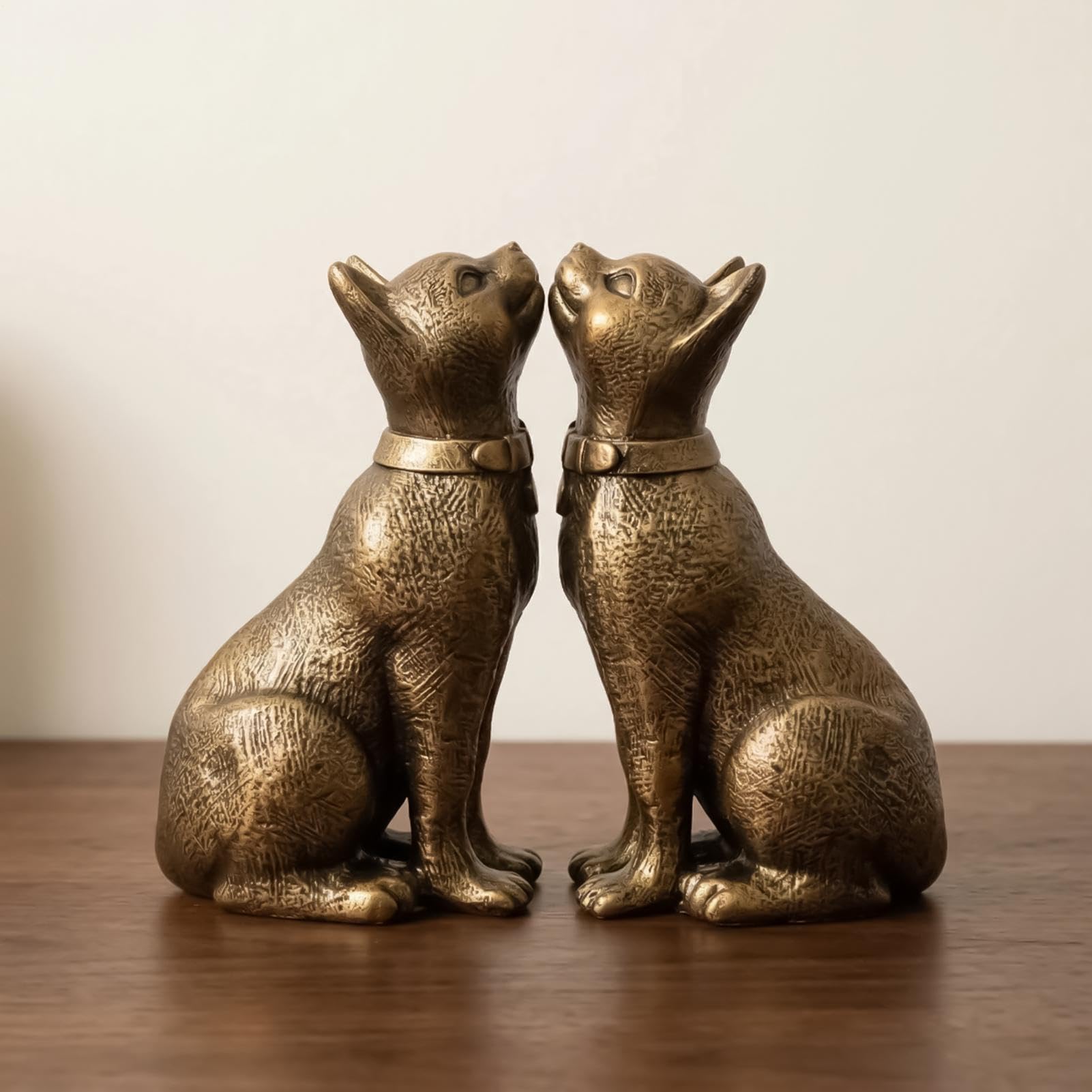 Sujetadores de libros con forma de gato para estantería 1 Par Estatua