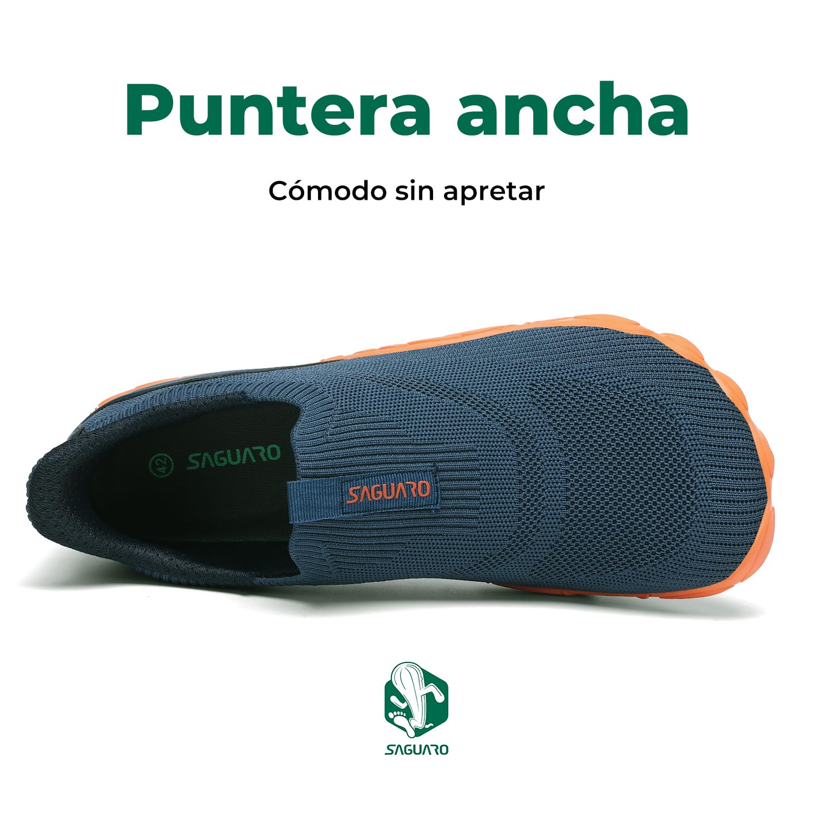 Saguaro Unisex Zapatos Barefoot Slip-On de Cinco Dedos – Calzado Minimalista para Uso Diario, Caminar, Gr.36-48 - 2