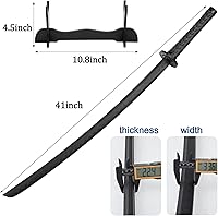 Vista 2 de Espada Katana de polipropileno con soporte de exhibición, espada de entrenamiento, katana, práctica de cosplay