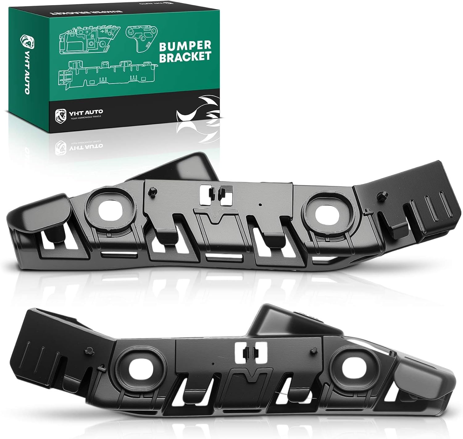 YHTAUTO Front Driver and Passenger Side Bumper Cover Locate Guides Compatible with Volkswagen Passat 2016 2017 2018 2019, Guide Bracket, Bumper Bracket