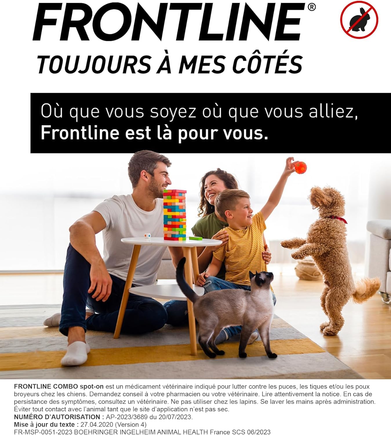 FRONTLINE Combo Chien - Anti Puces, Tiques, Poux broyeurs - Protège L'Habitat* - Élimine Puces Pendant 8 Semaines/Tiques Pendant 4 Semaines - Pour Chien 20 à 40 kg - 3 Pipettes Spot-On