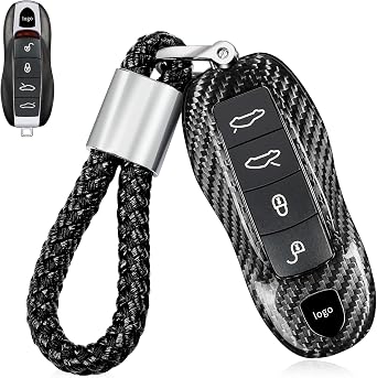 T-carbon Key Fob Cover Compatible with Porsche Cayenne 2011-2017, Panamera Boxster Cayman 2010-2016, Macan 2014-2025