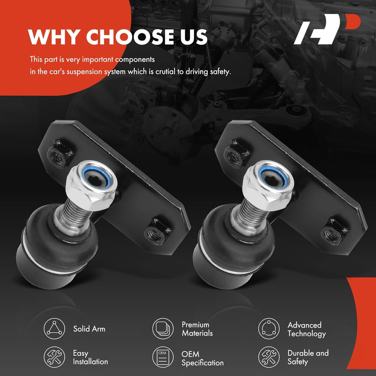 A-Premium 2 x Front Sway Bar Links Stabilizer Bar Links, Compatible with Toyota Land Cruiser 1993-1997 & Lexus LX450 1996-1997