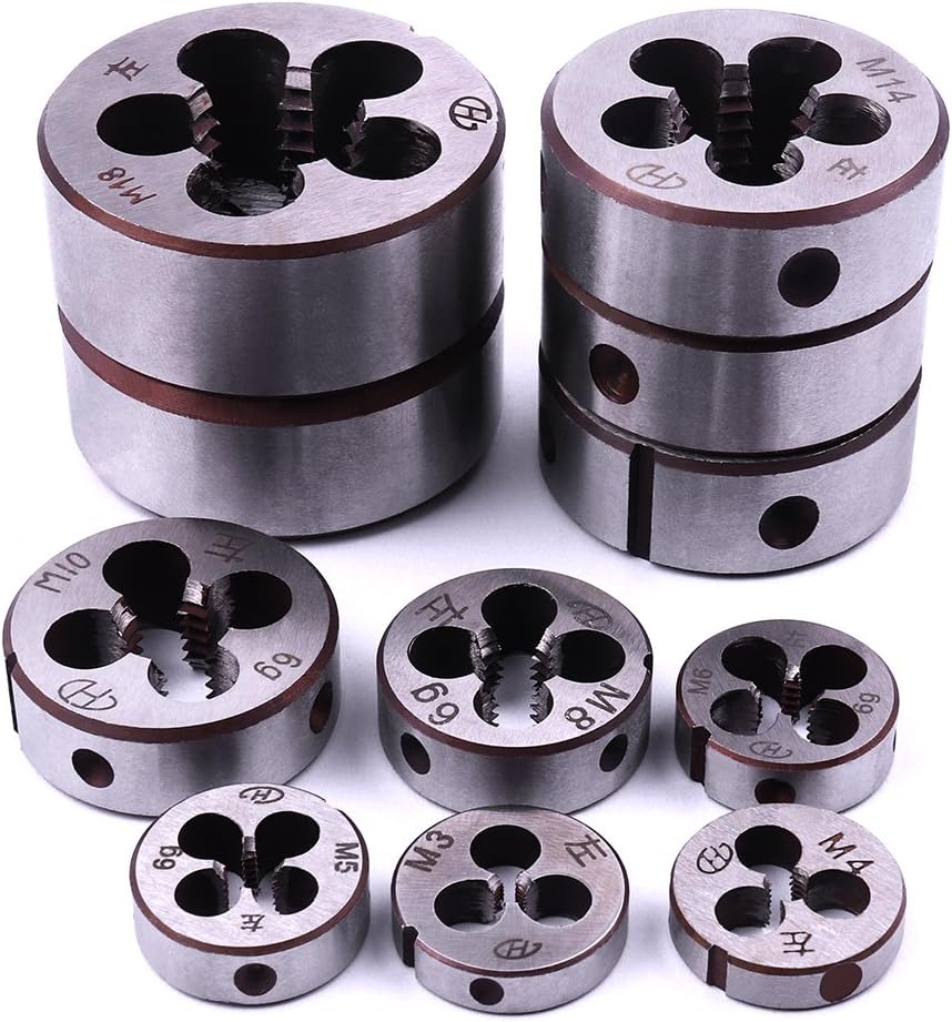 ATOPLEE 11pcs Metric Left Hand Thread Die Set M3M20