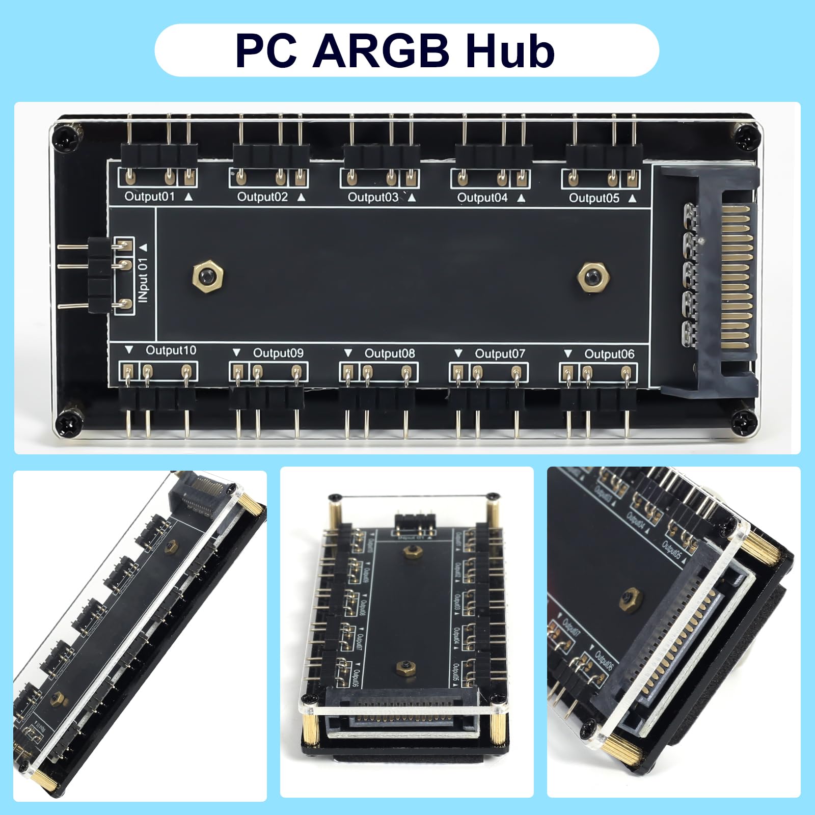 Amazon.co.jp: HATMINI 5V 3ピン ARGB LEDハブ 10ウェイ 5V 3ピン RGB
