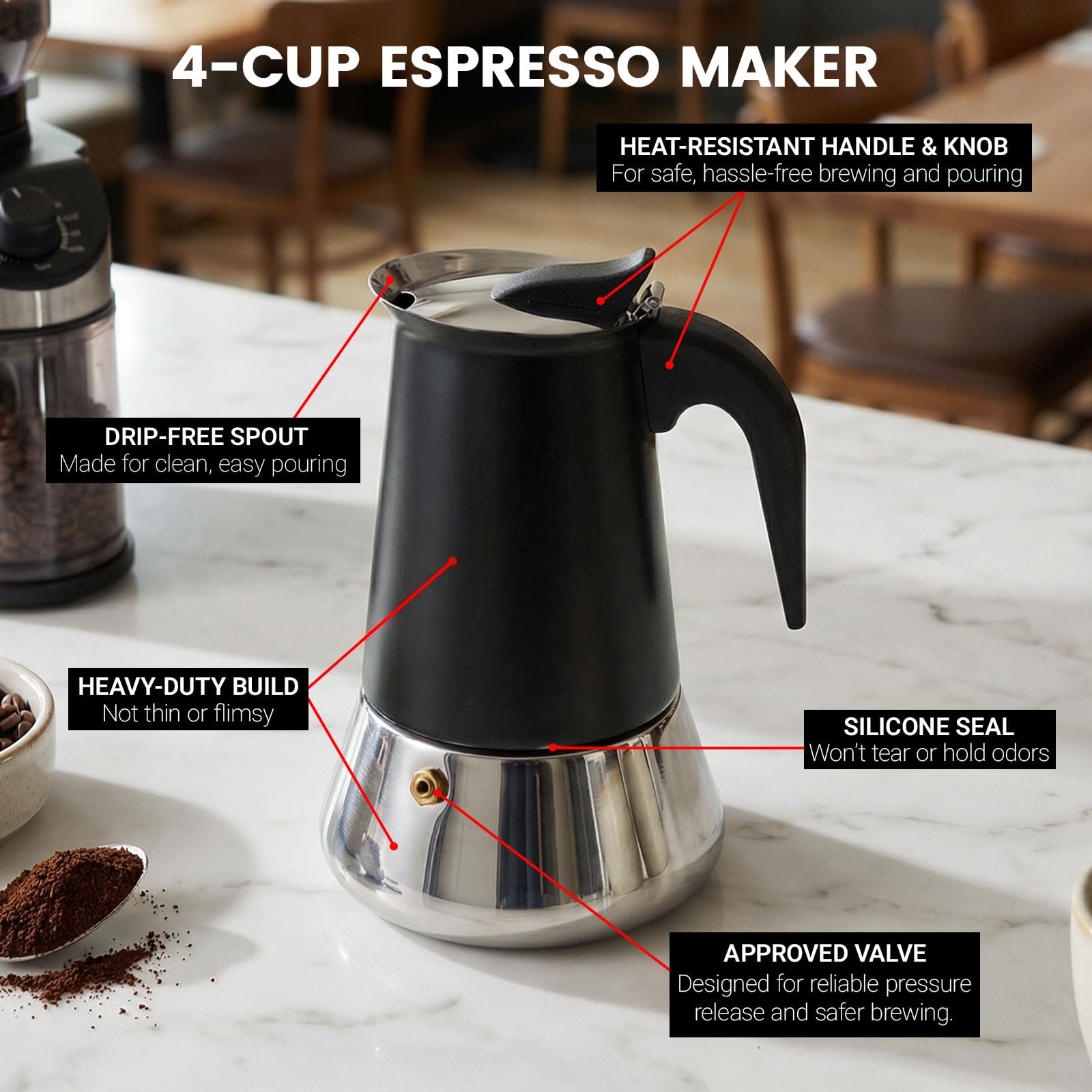 Mini placa de inducción con cafetera moka, placa de inducción de 1000 W de 1 zona, placa de inducción con 7 niveles de potencia, placa eléctrica de inducción para autocaravanas y camping AJ350 (18F)