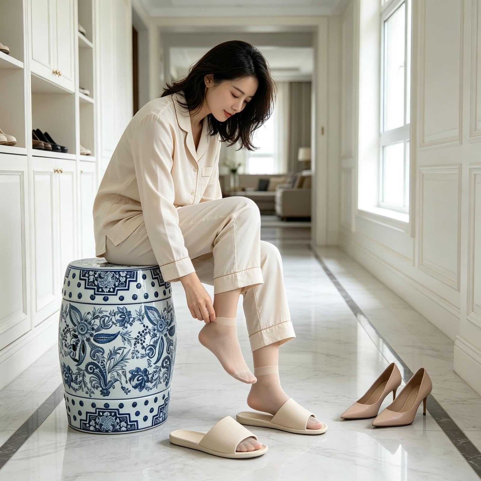 Ceramiczny Stołek Ogrodowy Chinoiserie Na Zewnątrz Dekoracyjny Stołek Na Perkusję Kryty Stolik Na Zewnątrz Stojak Na Rośliny Do Ogrodu Patio Balkon Salon Łazienka