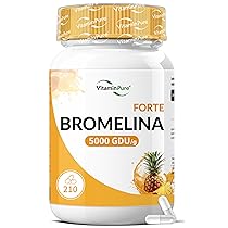 Bromelina Forte 5000 GDU, g, 210 Capsule (Fino a 7 mesi di Fornitura) Estratta naturalmente dall’Ananas – VitaminPure