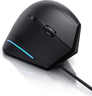 CSL - Vertical Ergonomic Optical Mouse Model - ergonomic design - prevention against mouse armtennis arm - particularly arm-friendly - 6 buttons Black
