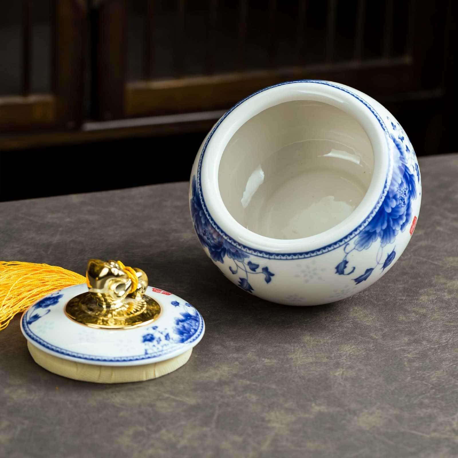 Urny na prochy, Ceramiczne urny do dzielenia się prochami dorosłych. Pojemniki na(Blue)