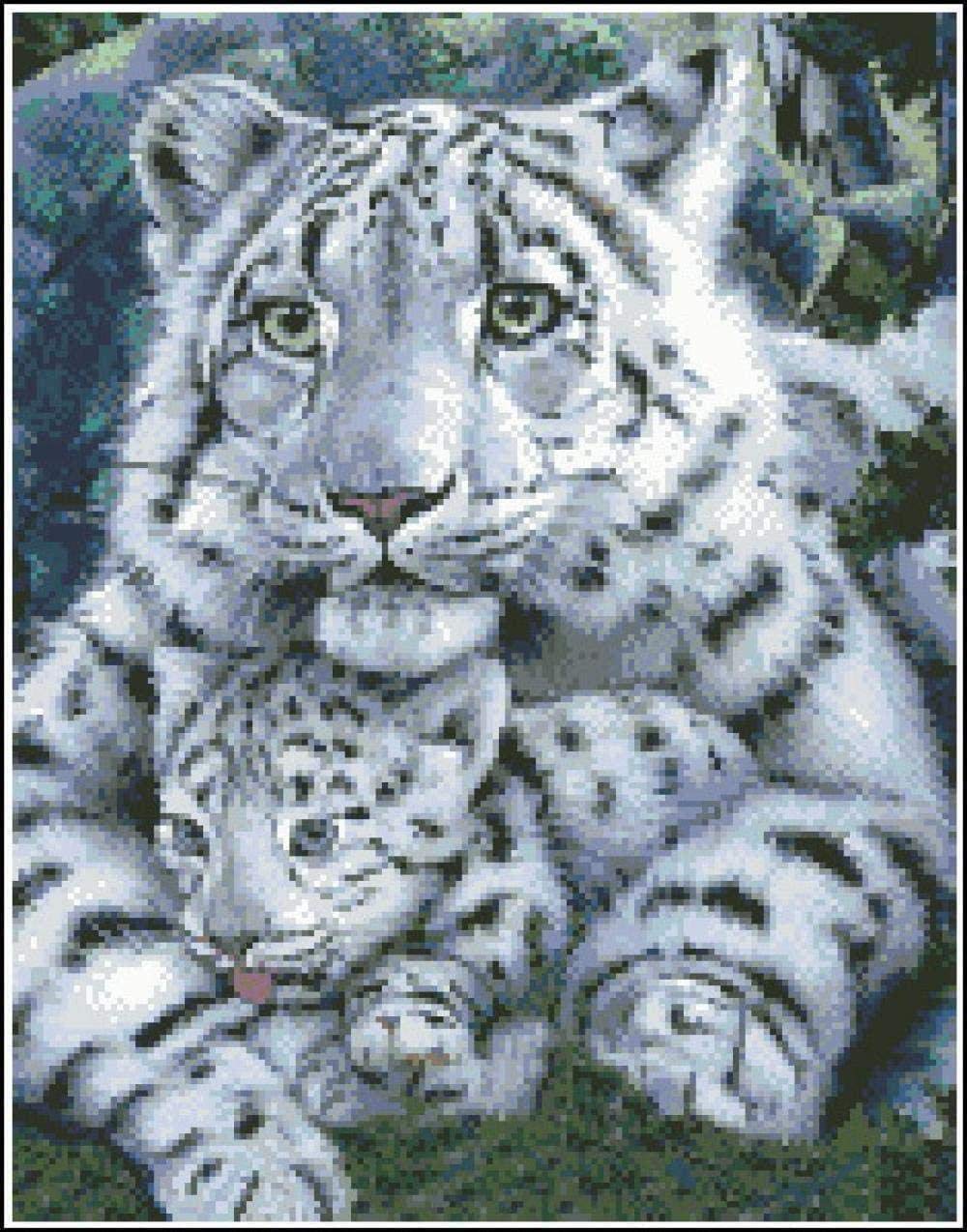 Kreuzstich-Set Für Anfänger – Tiger-Motiv 40x50 Cm, Vorgedruckte Leinwand & ökologisches Baumwollgarn, DIY Stickerei