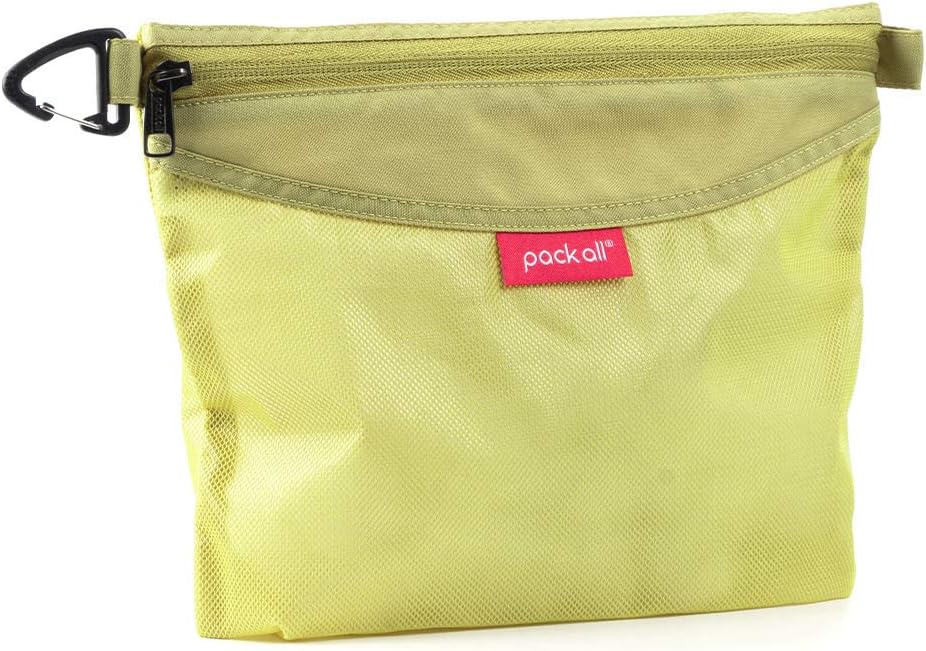 pack all Water-resistant Material Zipper Pouch, Mesh Zipper Bags for Storage, Travel, Office (Green, Medium)