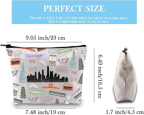 Miniatura 2 de GJTIM Regalo temático de Chicago, regalo de Chicago Skyline, regalo de recuerdo de Illinois, bolsa de regalo de viaje de Chicago, bolsa de