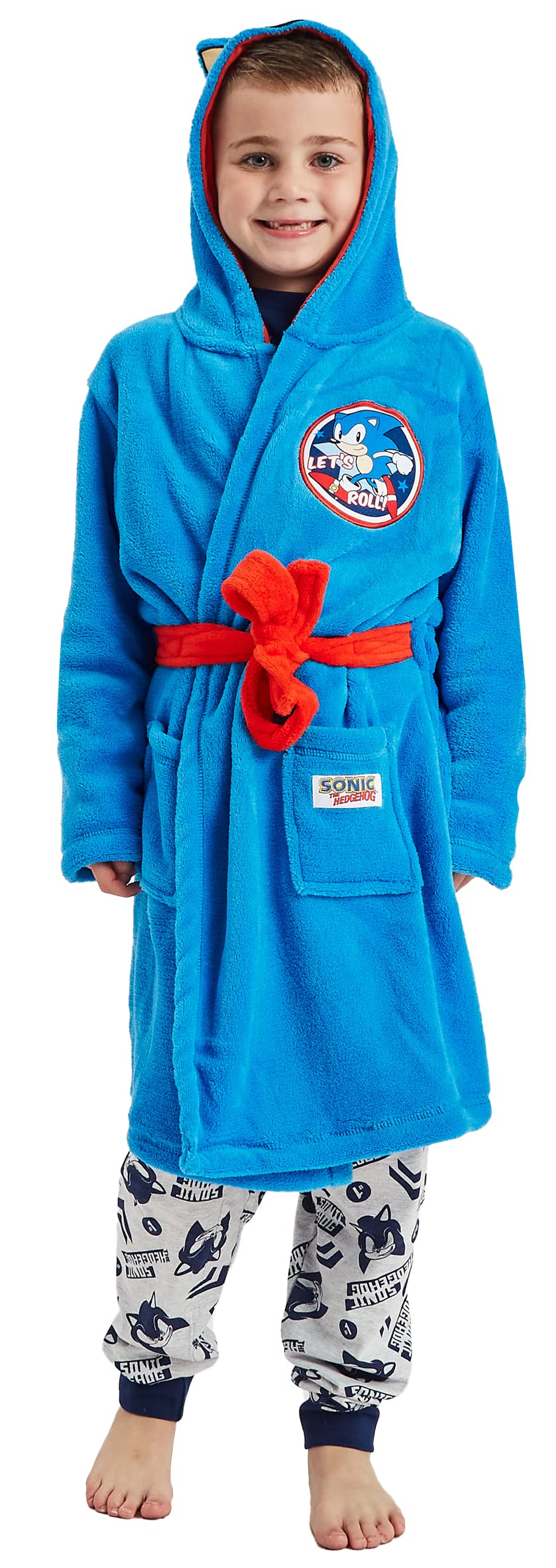 Sonic The Hedgehog Boys Dressing Gown Robe Blue (Sonic Blue Robe, 5-6 Years)